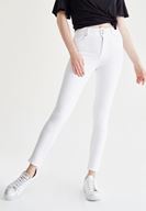 Bayan Beyaz Yüksek Bel Skinny Pantolon