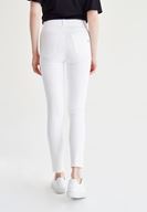 Bayan Beyaz Yüksek Bel Skinny Pantolon