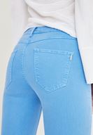 Bayan Mavi Düşük Bel Dar Paça Pantolon