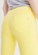 Bayan Sarı Düşük Bel Dar Paça Pantolon