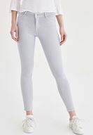 Bayan Gri Düşük Bel Dar Paça Pantolon