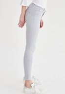 Bayan Gri Düşük Bel Dar Paça Pantolon