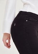 Bayan Siyah Düşük Bel Dar Paça Pantolon