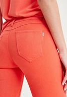 Bayan Kırmızı Düşük Bel Dar Paça Pantolon