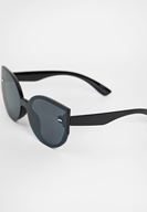 Bayan Siyah Yuvarlak Köşeli Ayna Detaylı Gözlük