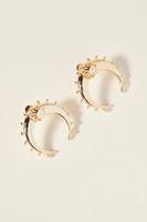 Bayan Çok Renkli Yarım Halka Gold Küpe