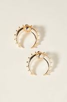 Bayan Çok Renkli Yarım Halka Gold Küpe