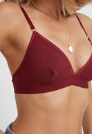 Bayan Bordo Sırt Detaylı Üçgen Büstiyer