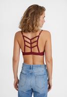 Bayan Bordo Sırt Detaylı Üçgen Büstiyer