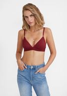 Bayan Bordo Sırt Detaylı Üçgen Büstiyer