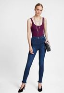 Bayan Mavi Paça Detaylı Ultra Yüksel Bel Denim Pantolon