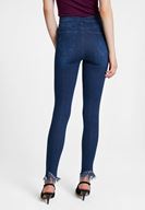 Bayan Mavi Paça Detaylı Ultra Yüksel Bel Denim Pantolon