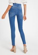 Bayan Mavi Paça Detaylı Ultra Yüksel Bel Denim Pantolon