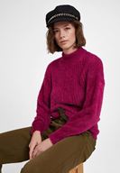 Bayan Mor Balıkçı Yaka Uzun Kollu Triko