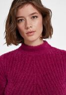 Bayan Mor Balıkçı Yaka Uzun Kollu Triko