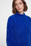 Bayan Lacivert Balıkçı Yaka Uzun Kollu Triko