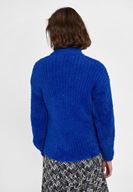 Bayan Lacivert Balıkçı Yaka Uzun Kollu Triko