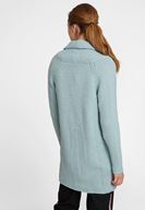 Bayan Mavi Yaka Detaylı Uzun Hırka