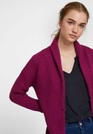 Bayan Mor Yaka Detaylı Uzun Hırka