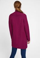 Bayan Mor Yaka Detaylı Uzun Hırka