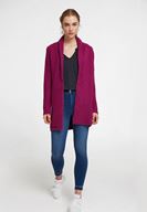 Bayan Mor Yaka Detaylı Uzun Hırka