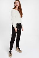 Bayan Krem Düşük Omuz Triko Kazak