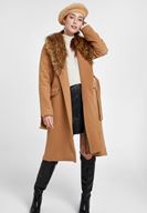 Bayan Krem Boğazlı Örgülü Kazak