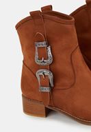 Bayan Kahverengi Toka Detaylı Kısa Topuklu Bot