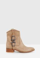 Bayan Krem Toka Detaylı Kısa Topuklu Bot