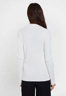 Bayan Krem Fermuar Detaylı Hırka