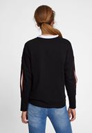 Bayan Siyah Kolları Şeritli Sweatshirt