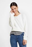 Bayan Krem Sırt Baskılı Sweatshirt