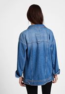 Bayan Mavi Boyfriend Kot Ceket