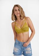 Bayan Yeşil Biye Detaylı Dantelli Büstiyer