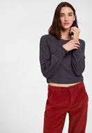 Bayan Gri Kolları Detaylı Triko