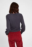 Bayan Gri Kolları Detaylı Triko