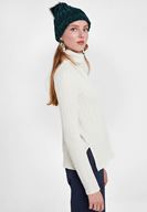 Bayan Krem Yumuşak Dokulu Boğazlı Triko