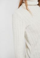 Bayan Krem Yumuşak Dokulu Boğazlı Triko