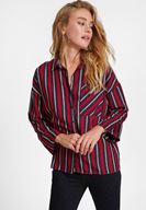 Bayan Çok Renkli Çizgili Sırt Detaylı Gömlek