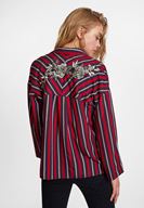 Bayan Çok Renkli Çizgili Sırt Detaylı Gömlek