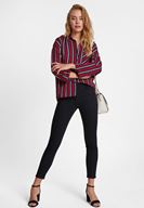 Bayan Çok Renkli Çizgili Sırt Detaylı Gömlek