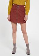 Bayan Kiremit Önü Fermuar Detaylı Etek