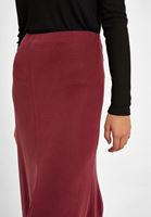 Bayan Bordo Yumuşak Dokulu Asimetrik Etek