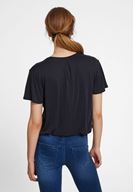 Bayan Siyah Yumuşak Dokulu V Yaka Bluz