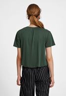 Bayan Yeşil Yumuşak Dokulu V Yaka Bluz