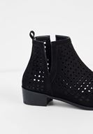 Bayan Siyah Kısa Topuk Detaylı Bot