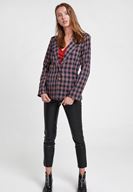 Bayan Çok Renkli Ekose Blazer