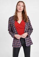 Bayan Çok Renkli Ekose Blazer