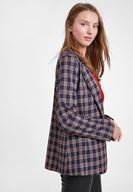 Bayan Çok Renkli Ekose Blazer