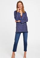 Bayan Lacivert Ekose Desenli Ceket